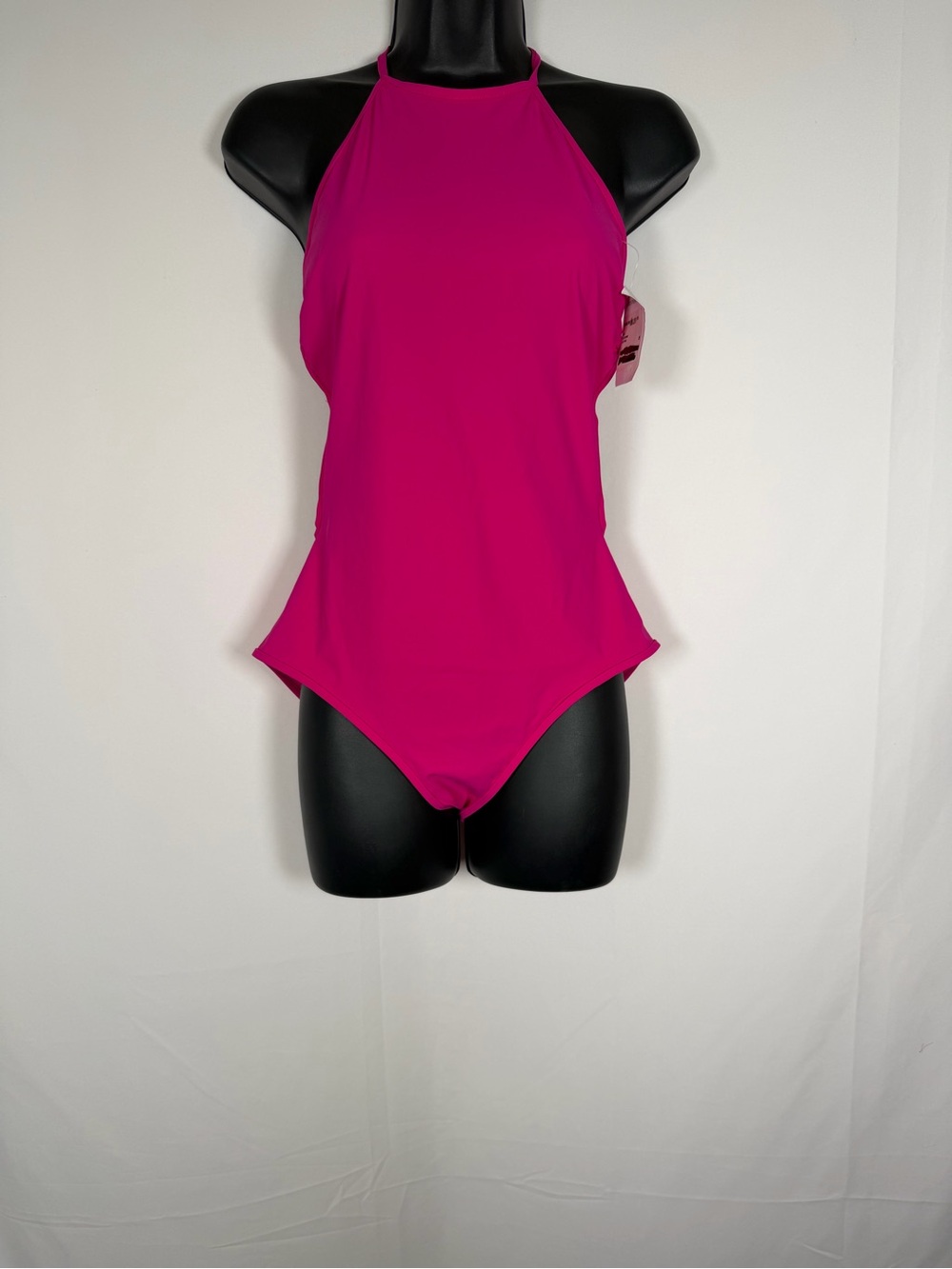 Diane Von Furstenbetg Hot Pink High Neck One-Piece Swimsuit